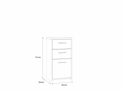 Commode Best Chest 40x30x78cm - decor - sonoma eik & wit