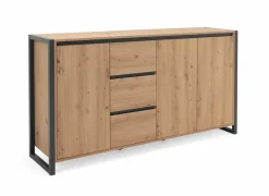 Commode Denver 160cm - decor - artisanale eik & anthraciet
