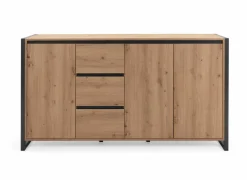 Commode Denver 160cm - decor - artisanale eik & anthraciet