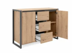 Commode Denver 120cm - decor - artisanale eik & anthraciet