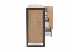 Commode Denver 120cm - decor - artisanale eik & anthraciet