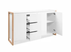 Commode Denver 160x40x88cm - decor - wit & artisanale eik