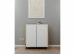 Commode Denver  80x88x40cm - decor - wit & artisanale eik