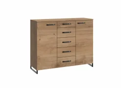 Commode Detroit 139x41x102cm - decor - plankeneiche/raw steel