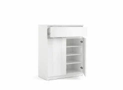 Commode Naia 80x40x101cm - melamine - wit hoogglans