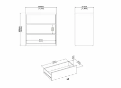 Commode Next 80x48x84cm - decor - wit/jackson hickory