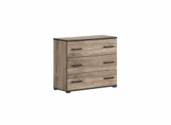 Commode Veronique 98x40x82cm - decor & glas - zwart