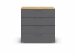 Commode 80x42x81cm - decor - artisanale eik & grijs metallic