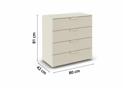 Commode 80x42x81cm - decor - champagne