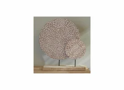 Deco H40cm - mango massief - wit & bruin