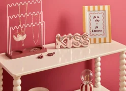 Deco Kiss/Wow H8,5cm - dolomiet - roze