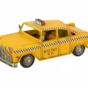 J line Deco Taxi Antiek  28x12,5x11cm - metaal - geel