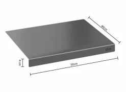 Deegplank 50x40cm - roestvrij staal - grijs