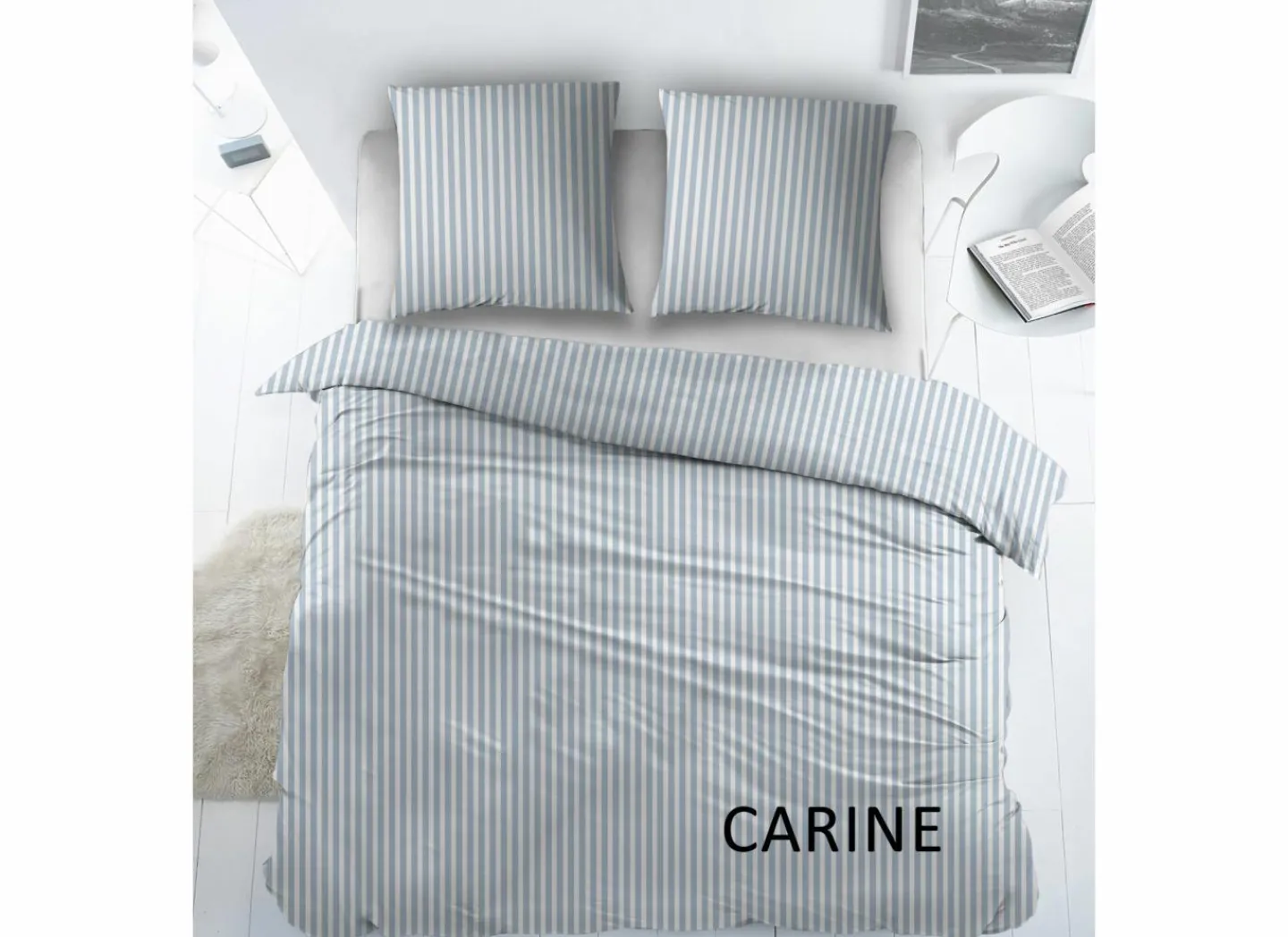 Dekbedovertrek Carine 140x220cm - katoen - blauw