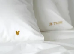 Dekbedovertrek Je t'aime 240x200/220cm - percale - goud
