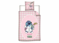 Dekbedovertrek Stitch 140x200cm - polykatoen - roze