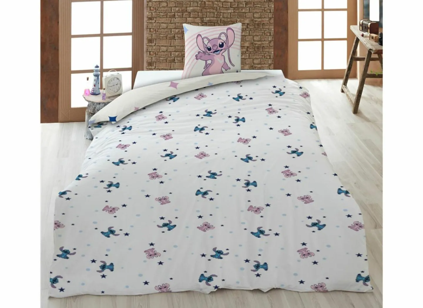 Dekbedovertrek Stitch 140x200cm - polykatoen - beige