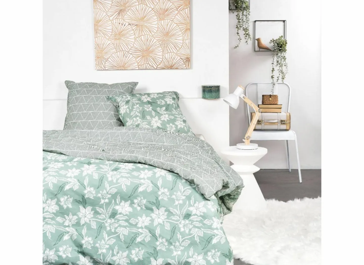 Dekbedovertrek Sunshine 240x220cm - katoen - groen