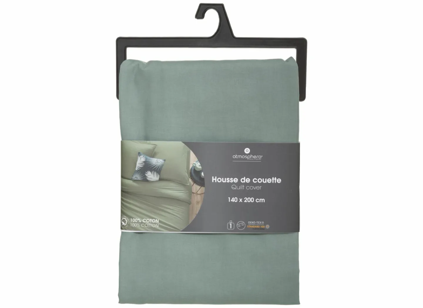 Dekbedovertrek 140x220cm - katoen - celadon excl. kussenslopen