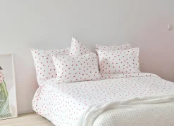 Dekbedovertrek 240x200/220cm - katoen - hearts red