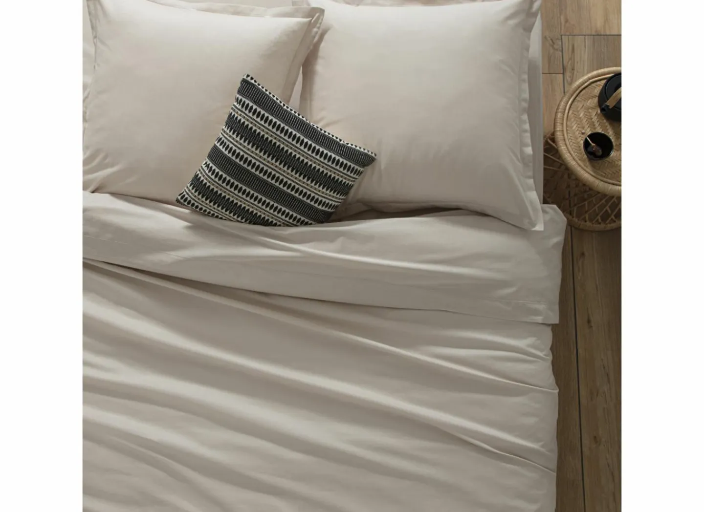 Dekbedovertrek 140x220cm - katoen - beige lin excl. kussenslopen