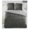 Dekbedovertrek 240x220cm - katoen - antraciet/grijs