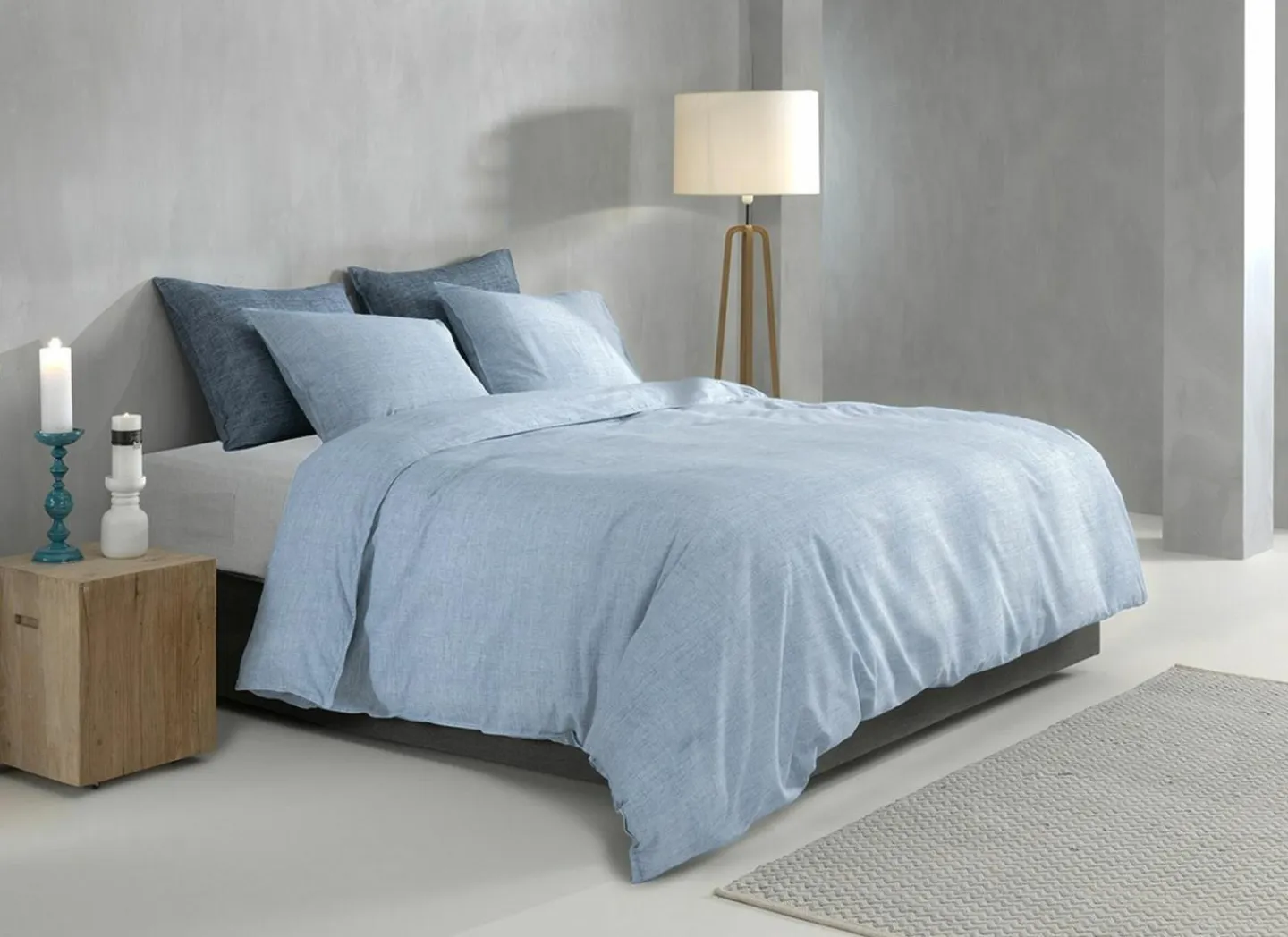 Dekbedovertrek Zohome 140x220cm - katoen - sky blue