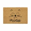 Deurmat E-Coco Miau 40x60cm - kokos - naturel & zwart