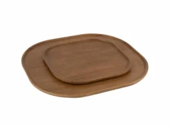 Dienblad 44x44,5cm - rubberhout - bruin