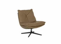 Draaifauteuil A8036 75x90x87cm - leder - cognac