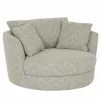 Draaifauteuil Nest 128x120x69cm - stof - beige/grijs