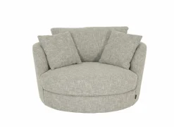 Draaifauteuil Nest 128x120x69cm - stof - beige/grijs