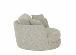 Draaifauteuil Nest 128x120x69cm - stof - beige/grijs
