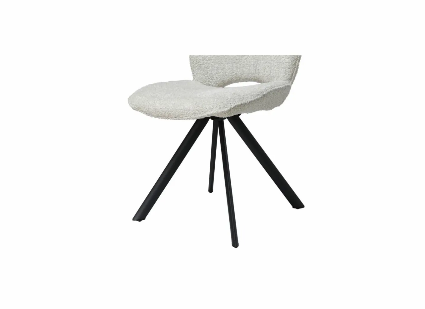 Draaistoel Adrian 60x58x86cm - polyester - wit