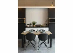 Draaistoel Burning 58x55x83.5cm - lederlook - zwart