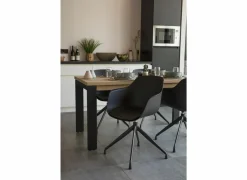 Draaistoel Burning 58x55x83.5cm - lederlook - zwart