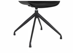 Draaistoel Burning 58x55x83.5cm - lederlook - zwart