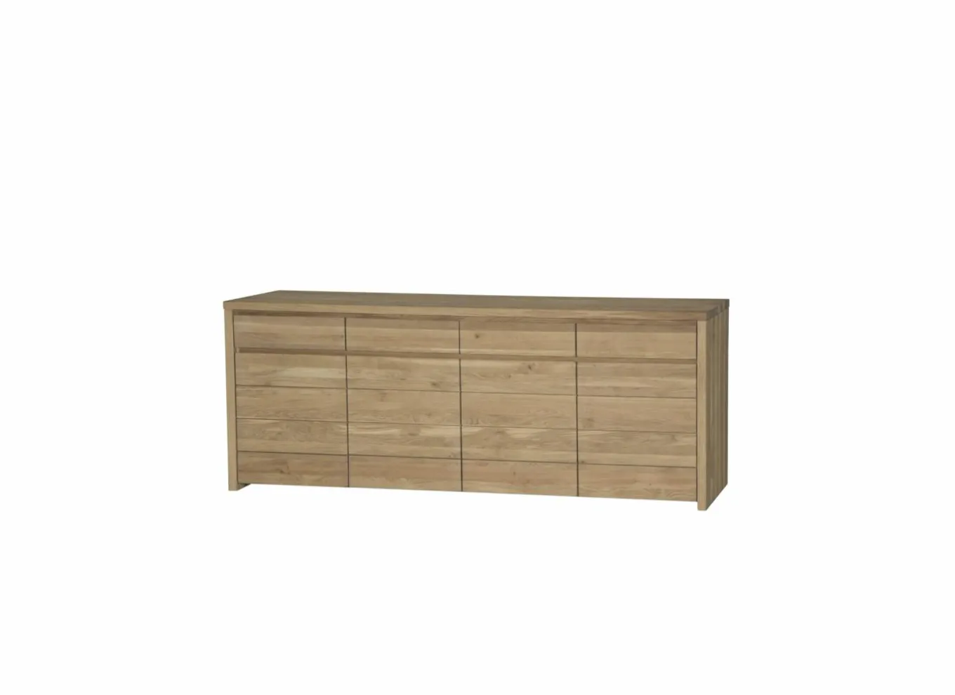 Dressoir Amarillo 225cm - eik massief & decor - naturel