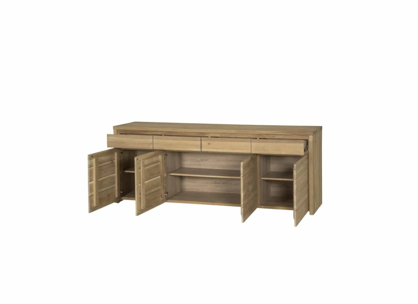 Dressoir Amarillo 225cm - eik massief & decor - naturel