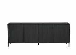 Dressoir Aquilano 225cm - acacia massief - zwart