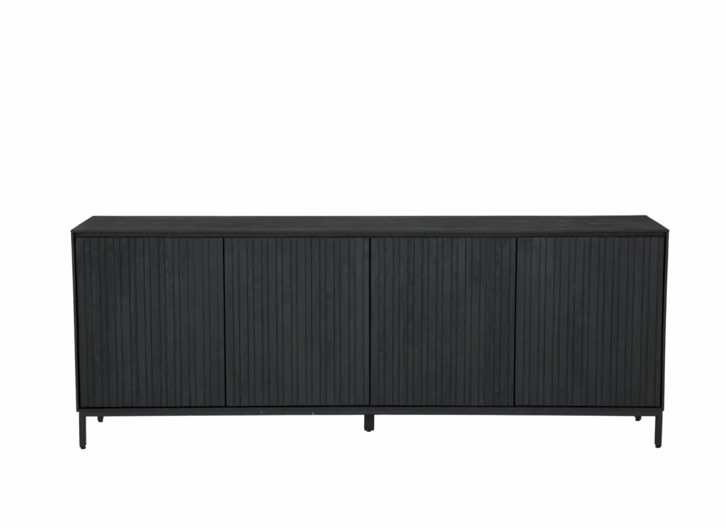 Dressoir Aquilano 225cm - acacia massief - zwart