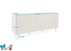 Dressoir Bali 150cm - melamine - sonoma eik