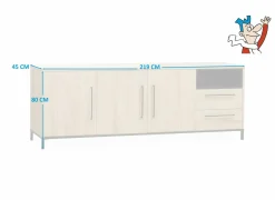 Dressoir Bridge 219cm - lamulux - fresh oak & old piano