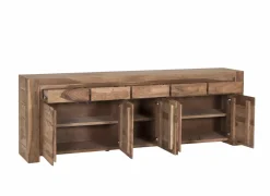 Dressoir Carbone 250cm - sheesham massief & decor - naturel