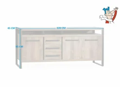 Dressoir Cascade 220cm - lamulux - mokka
