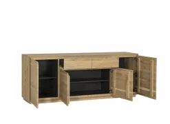 Dressoir Caviar 225cm - eik massief & decor - naturel