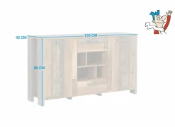 Dressoir Clif 156cm - decor - old wood & beton