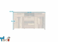 Dressoir Clif 156cm - decor - old wood & beton