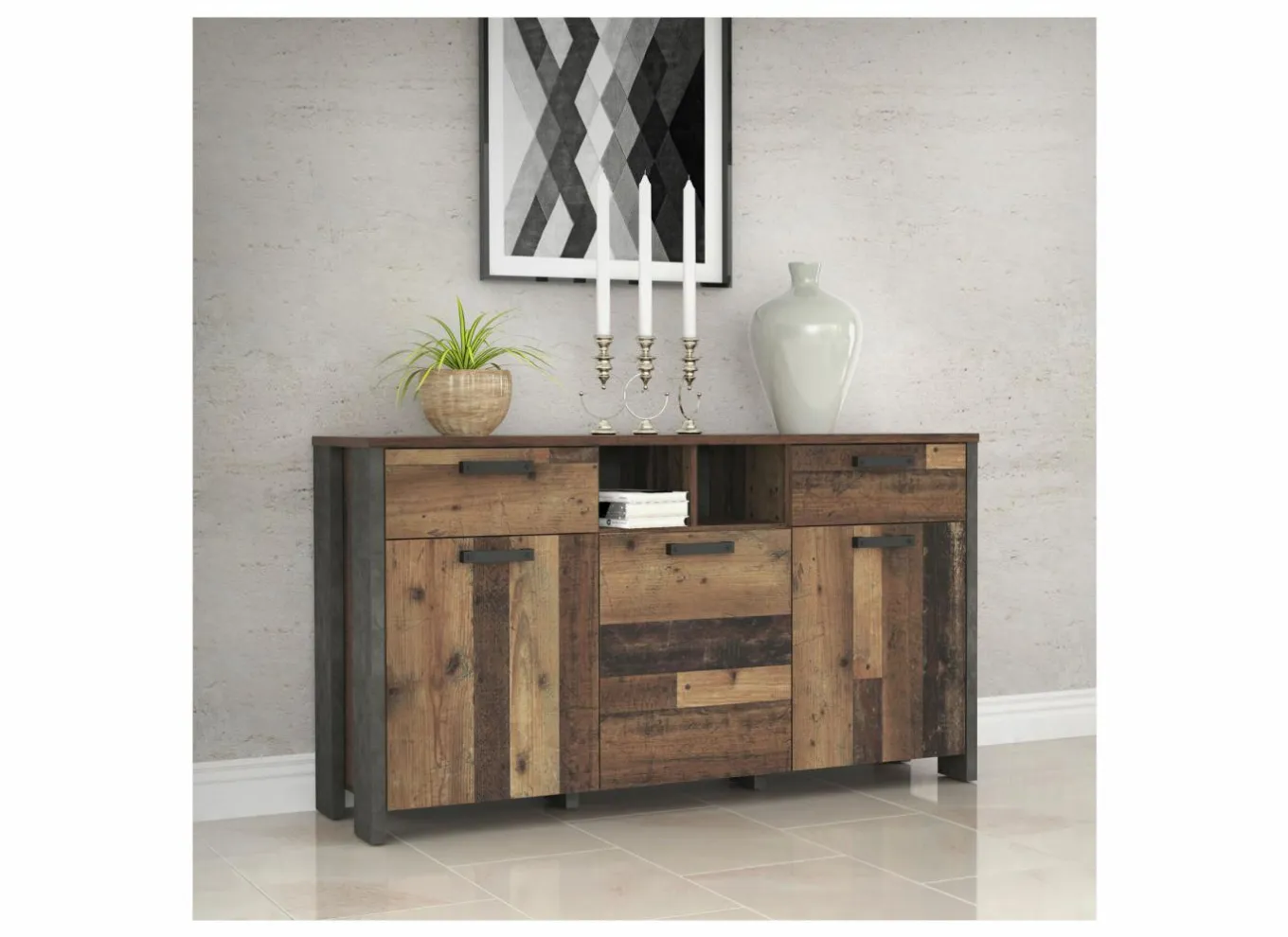 Dressoir Clif 156cm - decor - old wood & beton