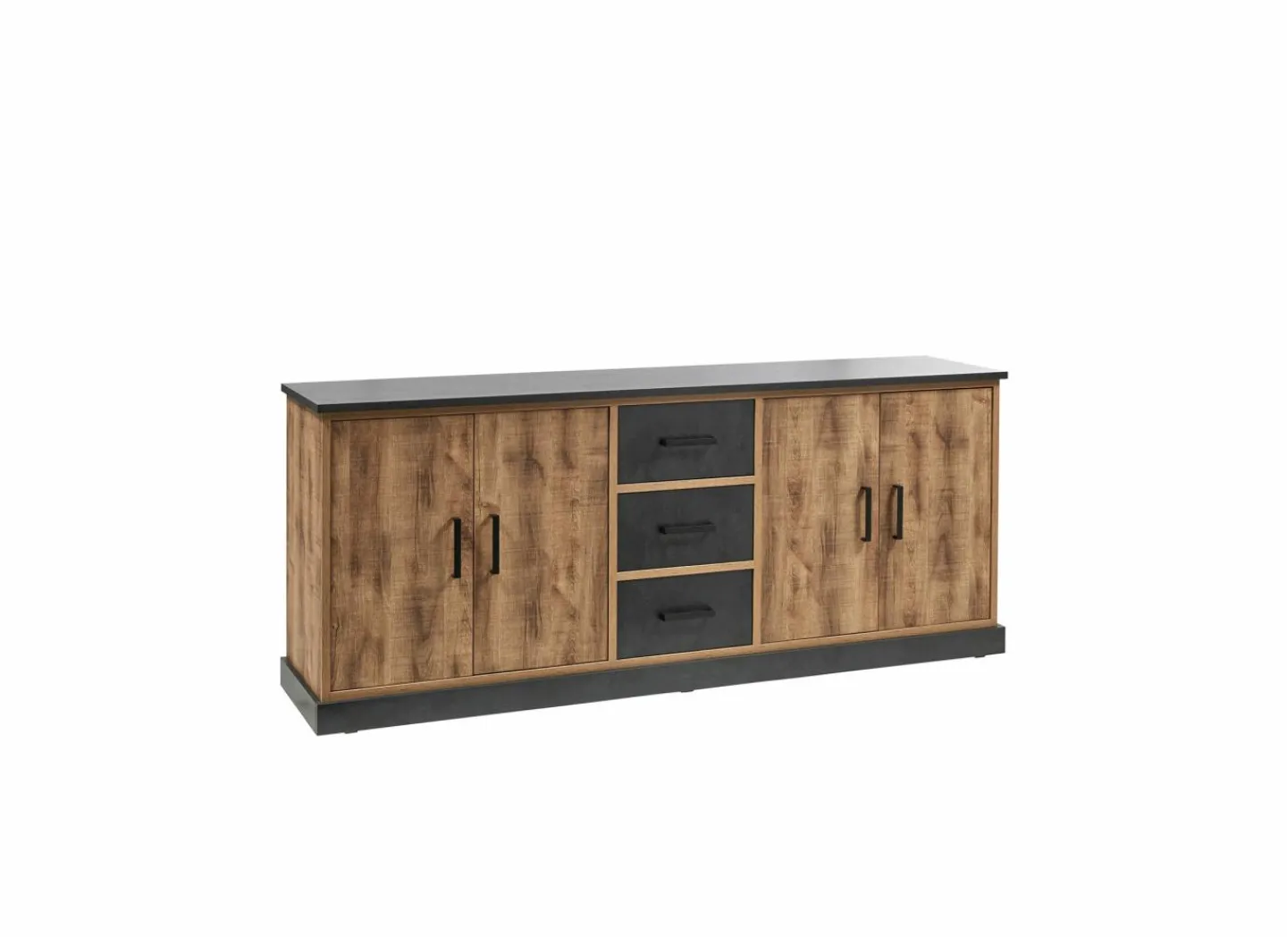 Dressoir 226cm - decor - bruin & zwart